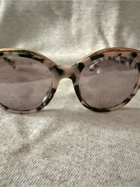 Moschino Round Tortoiseshell Sunglasses - Beige Black